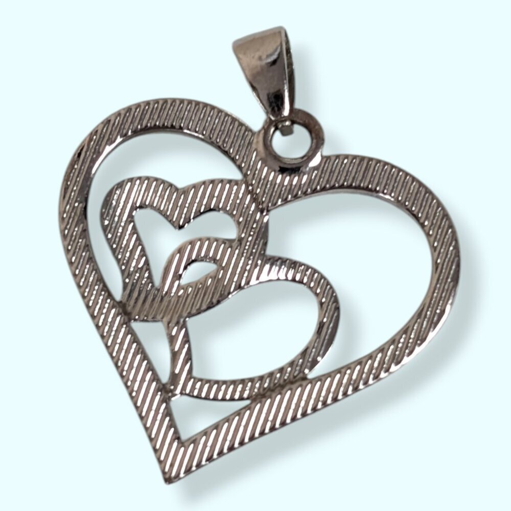 Heart Cut Out Rhinestone Pendant - Picture 3 of 4